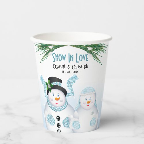 Snow In Love Winter Wedding Paper Cups