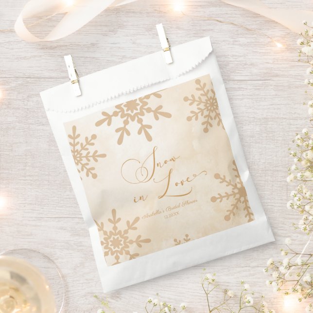 Snow In Love Winter Wonderland Bridal Shower Favor Bag (Clipped)