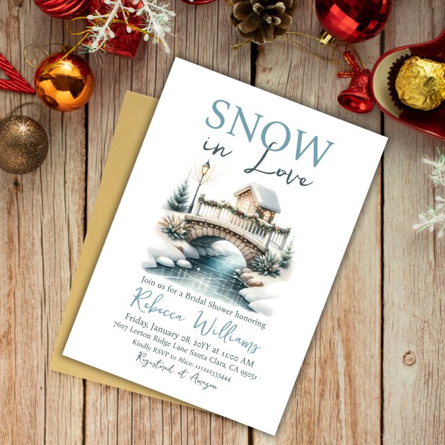 Snow in Love Winter Wonderland Bridal Shower Invitation (Creator Uploaded)