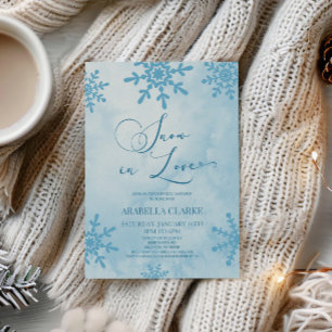 Snow In Love Winter Wonderland Bridal Shower Invitation