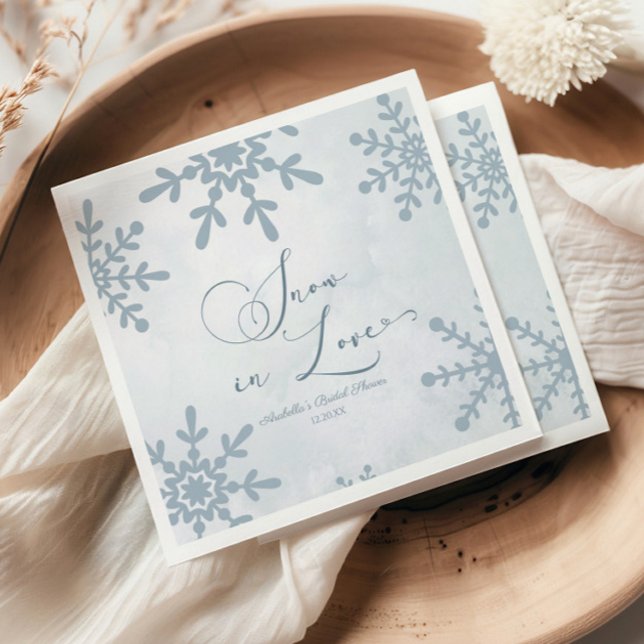 Snow In Love Winter Wonderland Bridal Shower Napkins (Creator Uploaded)