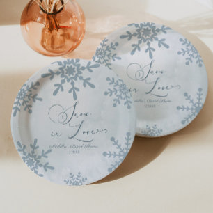 Snow In Love Winter Wonderland Bridal Shower Paper Plates