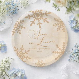 Snow In Love Winter Wonderland Bridal Shower Paper Plates