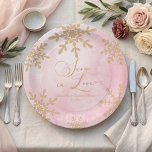 Snow In Love Winter Wonderland Bridal Shower Paper Plates