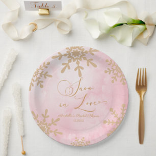 Snow In Love Winter Wonderland Bridal Shower Paper Plates
