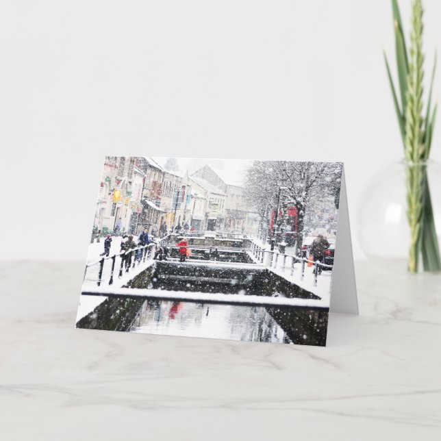 Snow in Midsomer Norton, North Somerset, UK Holiday Card (Front)