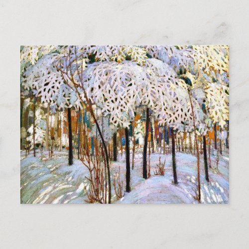 Snow in October beautiful painting  Postcard