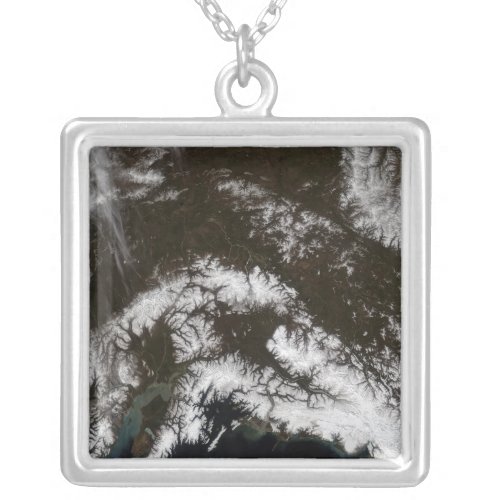 Snow in south central Alaska Silver Plated Necklace