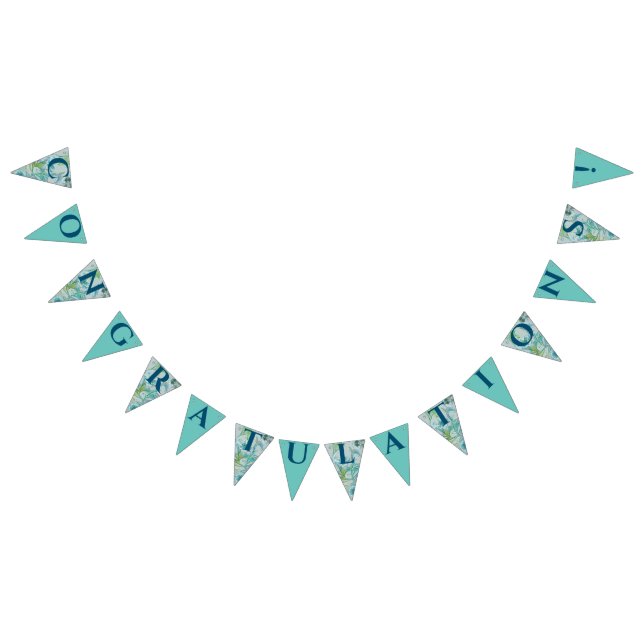 Snow in Summer art nouveau style Wedding Bunting Flags (All)