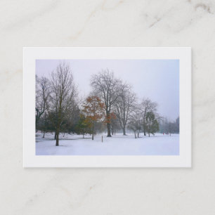 Snow in the Park, Mini Photo Business Card
