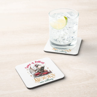 Snow Is Falling, Books Are Calling  Beverage Coaster