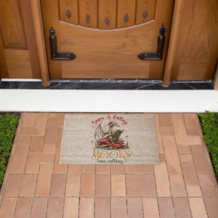 Snow Is Falling, Books Are Calling Fiber Doormat