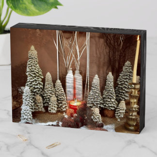 Snow-Kissed Altar of Yule Wooden Box Sign