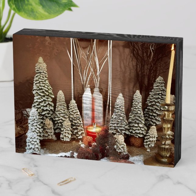 Snow-Kissed Altar of Yule Wooden Box Sign (In Situ Horizontal)