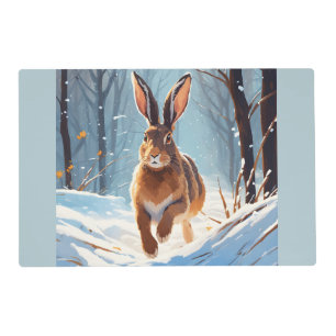 Snow-Kissed Revelry: The Hare Run Placemat