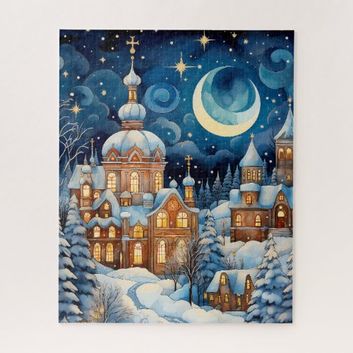 Snow_Kissed Sanctuary Church in Winter Jigsaw Puzzle
