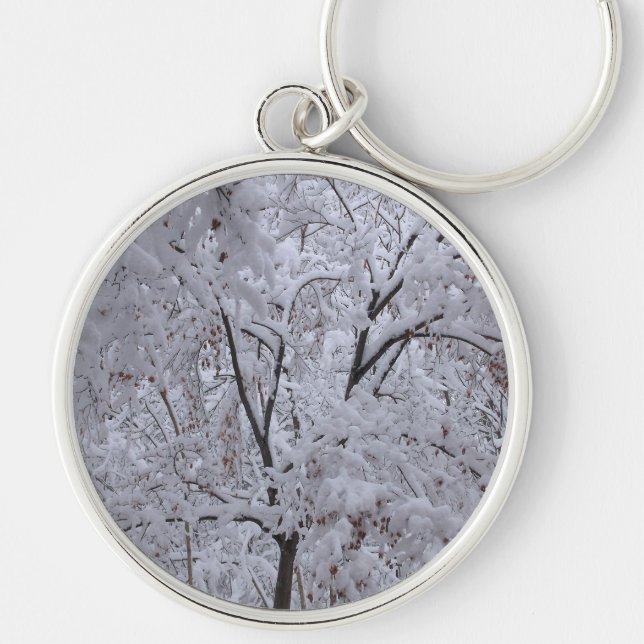 Snow-Laden Trees Keychain (Front)
