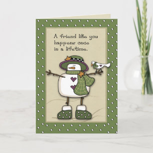 Snow Lady Best Friends Holiday Card