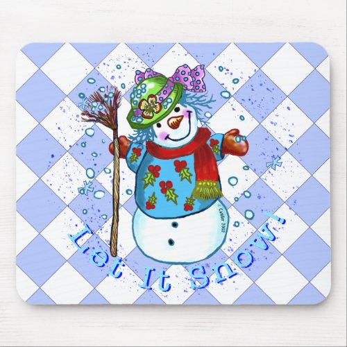 Snow Lady Snowman Mouse Pad