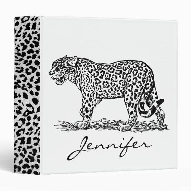 Snow Leopard 3 Ring Binder (Front/Spine)
