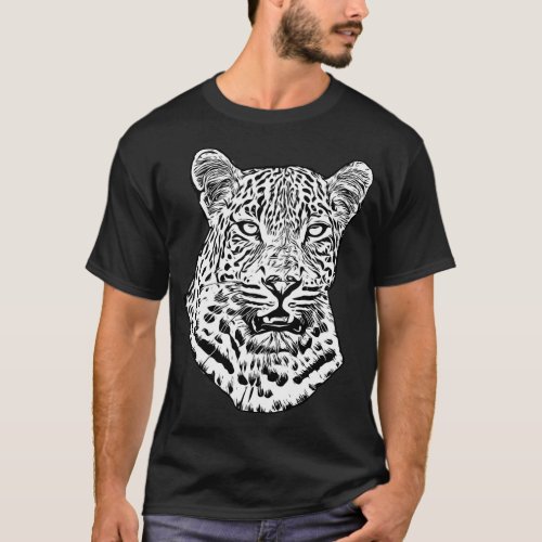 Snow Leopard Abstract Original jungle animal Art T_Shirt