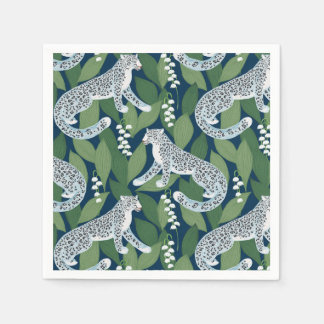 Snow Leopard and Lily of the Valley Napkins