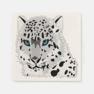 SNOW LEOPARD ANIMAL PAPER NAPKINS