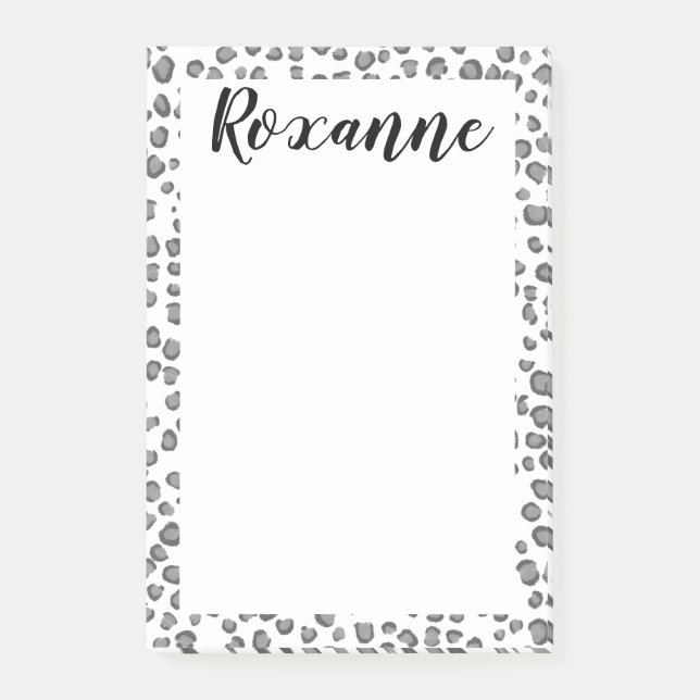 Snow Leopard Animal Print CUSTOMIZE IT Notepad (Front)