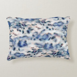 Snow Leopard Animal Print Skin Pattern Accent Pillow