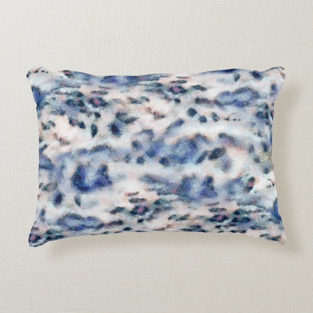 Snow Leopard Animal Print Skin Pattern Accent Pillow (Front)