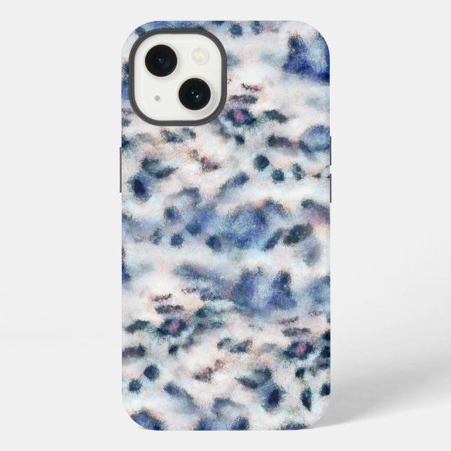Snow Leopard Animal Print Skin Pattern  Iphone Case (Back)