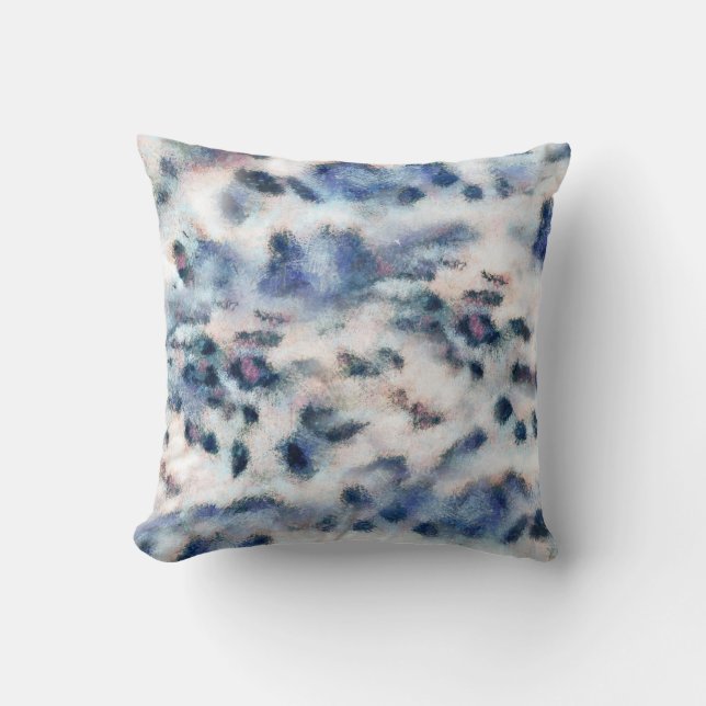 Snow Leopard Animal Print Skin Pattern  Throw Pill Pillow (Front)