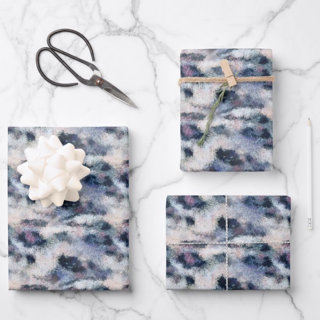 Snow Leopard Animal Print Skin Pattern  Wrapping Paper Sheets (Front)