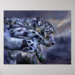 Snow Leopard Art Poster/Print Poster