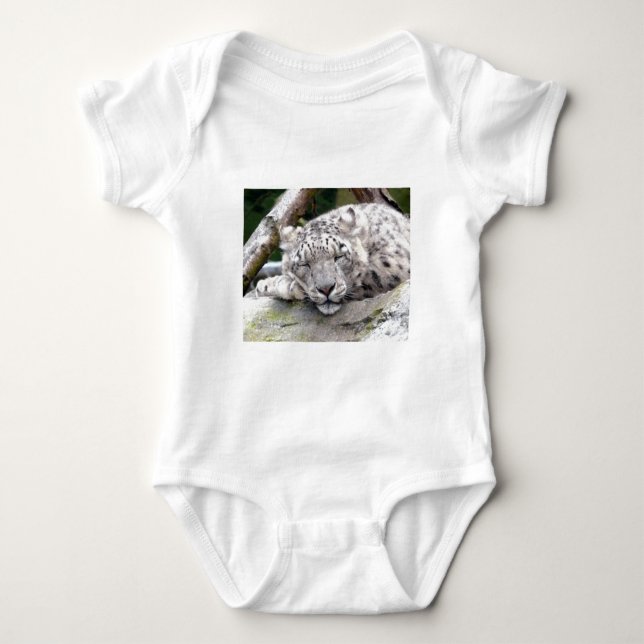 Snow Leopard - beautiful! Baby Bodysuit (Front)