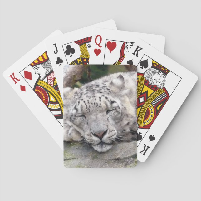 Snow Leopard - beautiful! Poker Cards (Back)