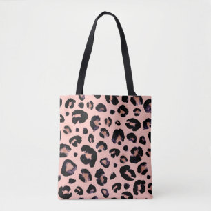 Snow Leopard black gray beige seamless background. Tote Bag