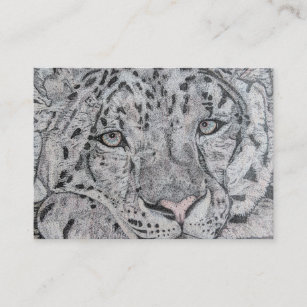 Snow leopard business cards, Leopard eyes cards