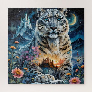 Snow Leopard Castle Moon Jigsaw Puzzle