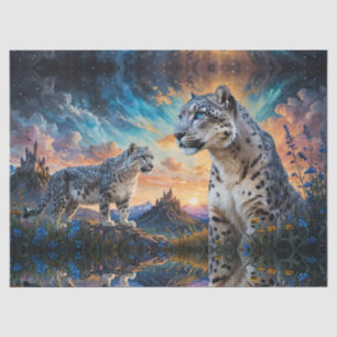 Snow Leopard Castle Sunrise reflection Tissue Paper