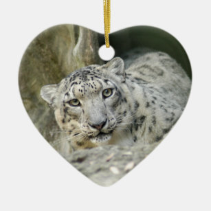 Snow Leopard Christmas Ornament