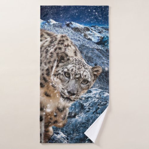 SNOW LEOPARD CLOUD WALKER BATH TOWEL