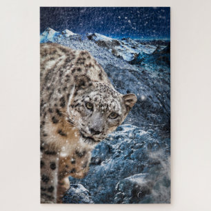 SNOW LEOPARD CLOUD WALKER JIGSAW PUZZLE