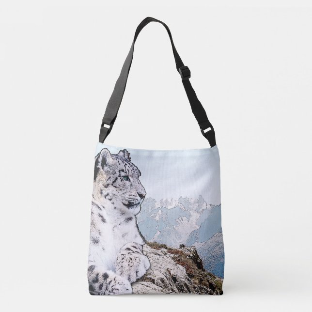 Snow Leopard Crossbody Bag (Back)