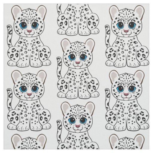 Snow Leopard Cub Fabric