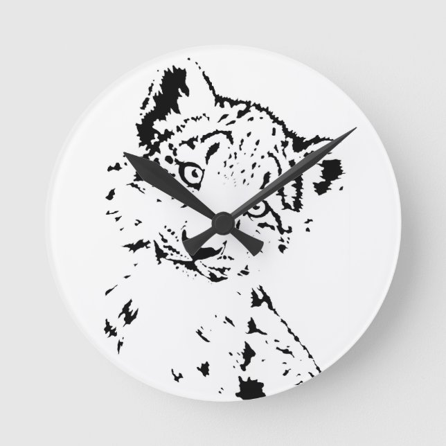 Snow Leopard Cub Infant T-Shirt Round Clock (Front)