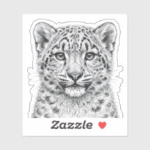 Snow Leopard Cub Nursery Sticker