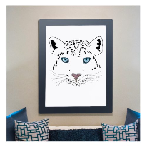 Snow Leopard Drawing Fierce is Beautiful Canvas Print
