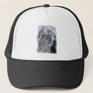 SNOW LEOPARD Endangered Species of Big Cat Trucker Hat