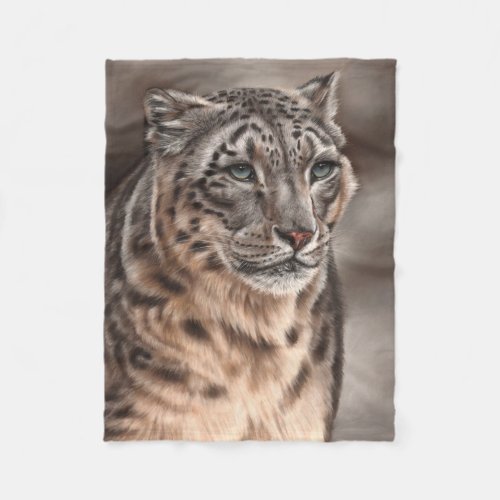Snow Leopard Fleece Blanket